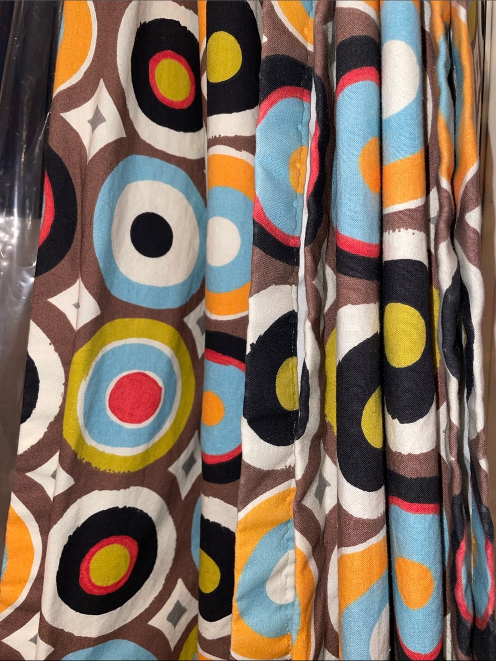 Custom Blackout Drapes in FUN Retro Geometric Circle Print 4 panels available